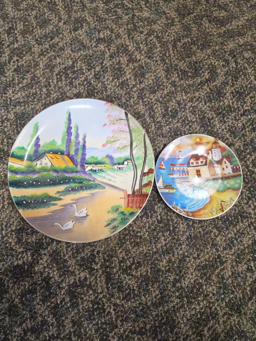 Norcrest Hand Painted Landscape Decorative Plate